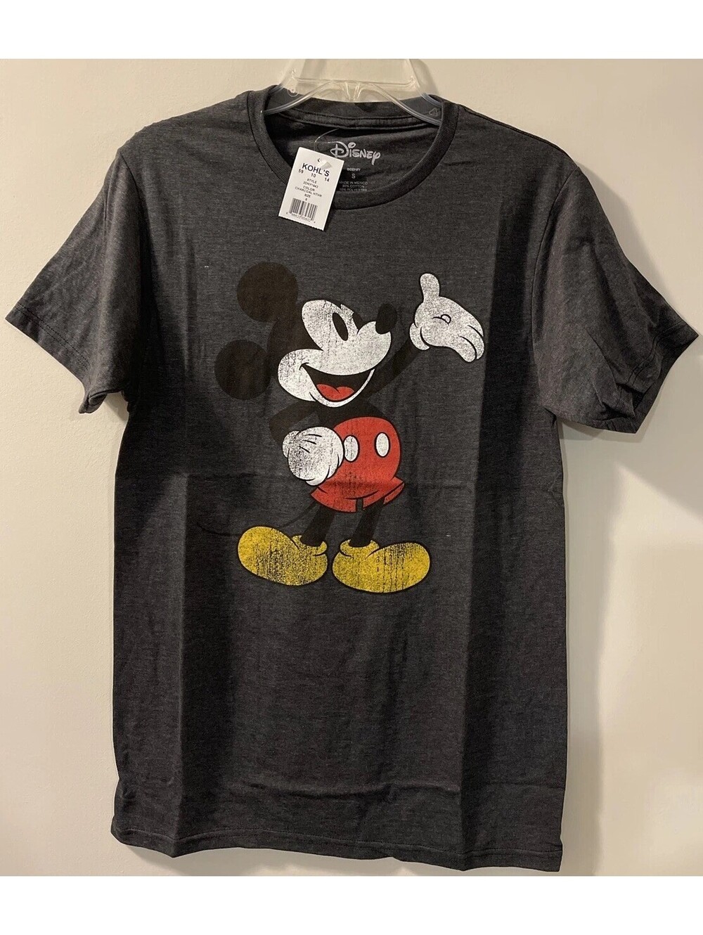 Disney Womens Small Gray Short-Sleeved Mickey Mouse Crewneck Tshirt NWT! A2511